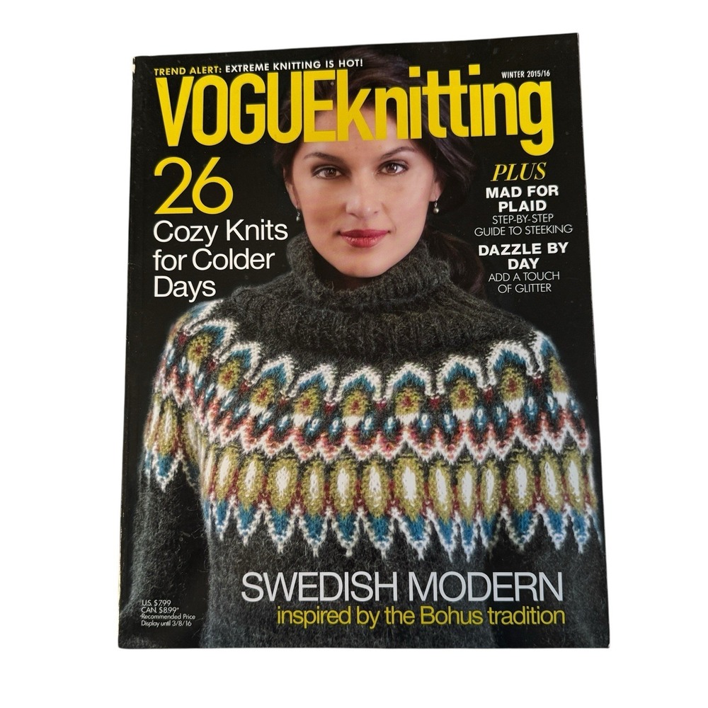 Vogue Knitting Magazine Winter 2015 2016 Plaid‎ Swedish Modern Knitting Patterns